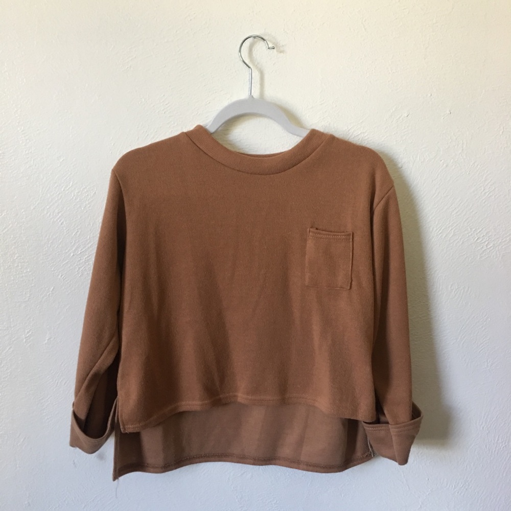 Tan semi cropped sweater